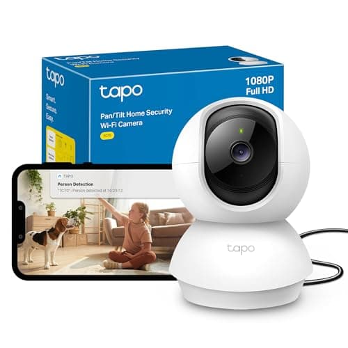 Image of Tapo TC70 Pan/Tilt Indoor Camera House Security Camera, Dog Camera, No Monthly Fee, AI Detection, WiFi Camera, Baby Camera Monitor, 1080p Full HD, 360° View, Night Vision, Works with Alexa & Google