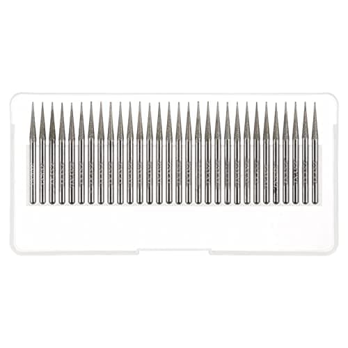 Image of sourcing map 30pcs Diamond Grinding Burrs Carving Bits 3mm Pointed Type Head Mounted Point 1/8 Shank for Rotary Tool