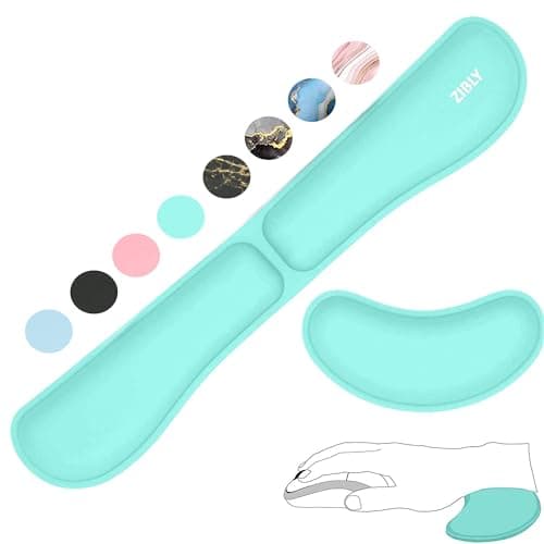 Image of ZIBLY Wrist Rest Keyboard and Mouse Set - Non-Slip Ergonomic Wrist Cushion Support Pad - Easy Typing, Pain Relief – Premium Silky Gel Memory Foam for Work from Home Gaming Computer Laptop