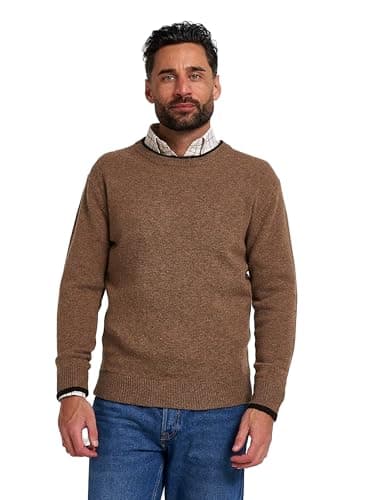 Image of JACK PYKE Ashcombe 100% Lambswool Long Sleeve Crew Neck Knitted Jumper Pullover Barley Medium