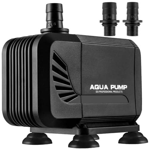 Image of 15W Aquarium Submersible Pump 1500L/H - Ultra-Quiet with Filter and 2 Nozzles 13mm/16mm, Max Delivery Head 1.6m for Pond Fountain Aquarium Rock Garden
