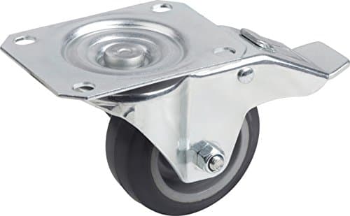 Image of Meister Castor ✓ Brake ✓ 105 x 80 mm Plate ✓ Elastic Solid Rubber Wheels ✓ Soft Tread ✓ Roll Bearing Wheel/Castor Heavy Duty Roll, 803420
