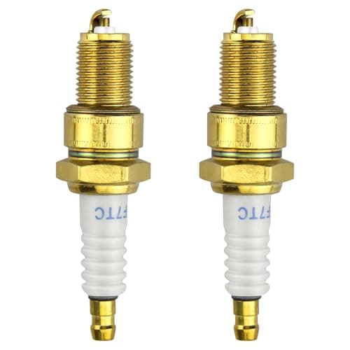 Image of Lunhoo 2 Pcs F7TC Spark Plug, Gasoline Engine Spark Plug Replacement for Lawn Mowers, Chainsaws, Pumps, Sprayers, Generator, ATV Dirt Bike, Go Kart