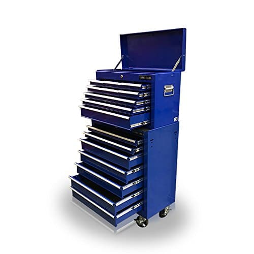 Image of us pro tools AFFORDABLE STEEL CHEST TOOL BOX ROLLER CABINET 16 DRAWERS (Blue)