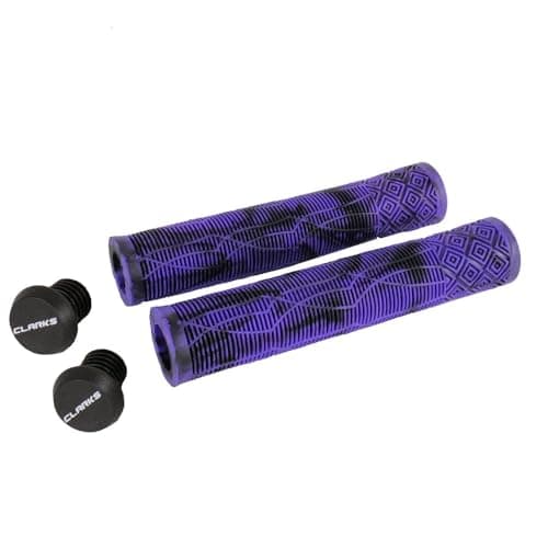 Image of Clarks Cycle Systems C132 Rubber Handlebar Grips, Purple/Black, 168mm