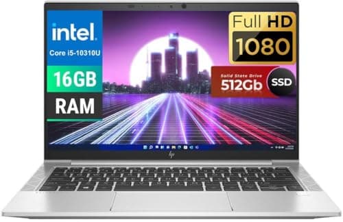 Image of HP EliteBook 830 G7 Business Laptop, 13.3" FHD Notebook, Intel Core i5-10310U, 16GB RAM, 512GB SSD, US QWERTY Keyboard, Windows 11 Pro (Renewed)