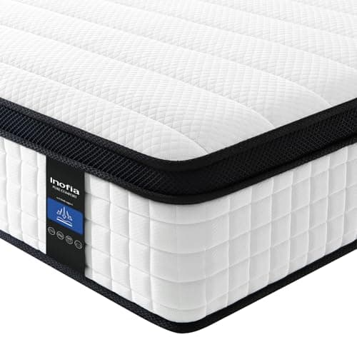 Image of Inofia Small Double Mattress, 12 Inch Hybrid Mattress with Aeroshield Memory Foam and NexusArc Pocket Sprung,Cozy and Breathable Fabric,The Elegant Plus Collection, Small Double(135×190×30cm)