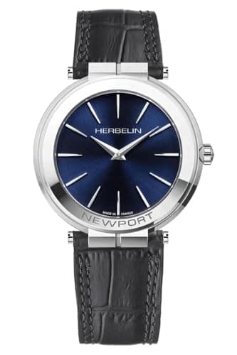 Image of Michel Herbelin Newport Mens Analogue Quartz Watch with Leather Bracelet 19522AP15