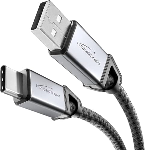 Image of KabelDirekt – USB-A to USB-C Cable – 2m (data & charging Cable with Quick Charge 3.0, 36W – for PCs, smartphones, tablets with USB-C port – Black)