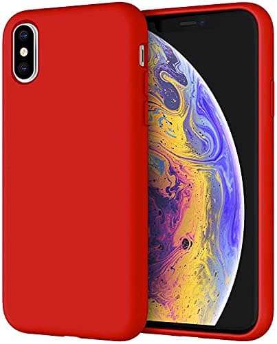 Image of Silicone Matte TPU Case Cover For Apple iPhone XS Max (Red)