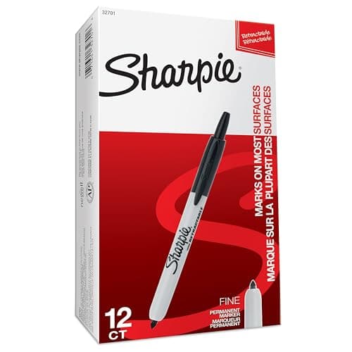 Image of Sharpie Retractable Permanent Markers | Fine Point | Black | 12 Count