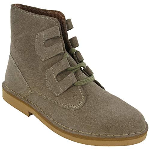 Image of Roamers Suede Ghillie-Tie Desert Boots in Taupe. Real Suede Uppers, Lightweight Sole. Sizes 6-12UK