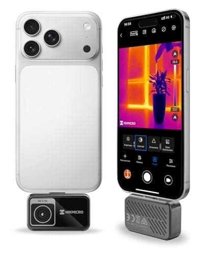 Image of HIKMICRO MiniE Thermal Camera Android/iOS, 96×96 IR Resolution, 192×192 SuperIR Thermal Imaging Camera, No Battery, for Phone/Tablet,USB-C Port,Support iPhone 15/16/17 (Excludes Accessories)