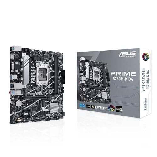 Image of ASUS PRIME B760M-K Intel LGA 1700 mATX Motherboard, 2 x M.2 PCIe 4.0 Slots, DDR5, Realtek Ethernet 2.5Gb, VGA, HDMI, SATA 6Gbps, Front USB 3.2 Gen 1, Aura Sync