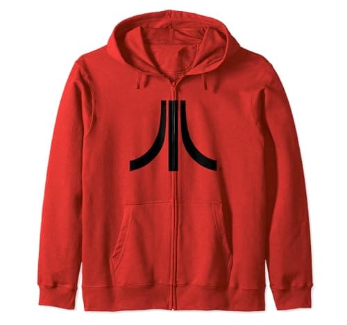 Image of Atari Logo Black Vintage Classic Gaming Retro Fun Design Zip Hoodie