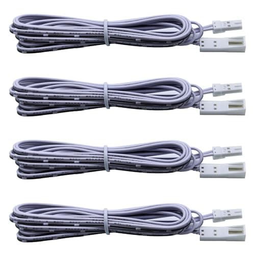 Image of Flexible Extension Cables for AIBOO Cords,4 Packs 2m RF Wireless LED Driver Extension Cable Under Cabinet Lighting Kit Accessories 2-Pin Male-Female LED Driver Power Extension White Cord