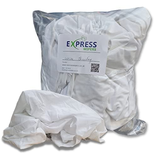 Image of EXPRESS WIPERS 1kg Bag of Rag - Lint-Free White Cotton Sheeting Wiping Cloths