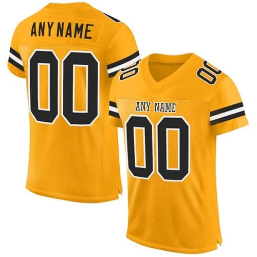 Image of American Football Custom Jersey for Men Women Youth Personalised Team Name Number Personalized Sports T Shirt Quick Dry Breathable Yellow