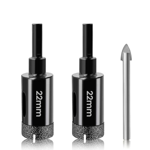 Image of 22mm Tile Hole Cutter Set Josaton 2Pcs Diamond Hole Saw with Triangle Shank, Dry Diamond Drill Bit Set for Tile Porcelain Marble Ceramic