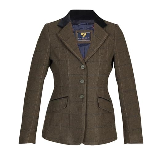 Image of Shires Aubrion Saratoga Womens Riding Jacket - Green Check: 34