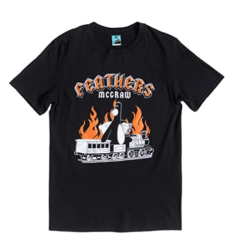 Image of TruffleShuffle Men's Wallace & Gromit Feathers McGraw T-Shirt Black | Non-Fading | 100% Cotton | for 90s Movie Fans