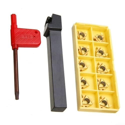 Image of Snowchecking SEL1212H16 Alloy Steel Threading Tool Holder Set With Carbide Inserts 16IR AG60 For CNC Turning
