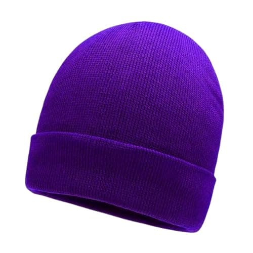 Image of Gadgets Mafia Beanie for Men,Comfortable Breathable Stretchy Soft Cuffed Beanie Winter Hats for Mens (Dark Purple)