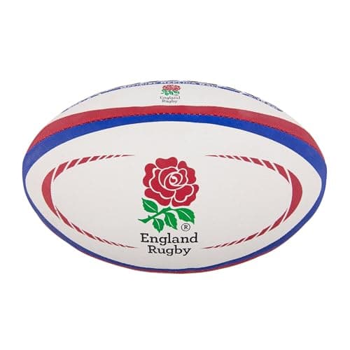 Image of Gilbert England Rugby Replica Ball - White/Red, Size 5
