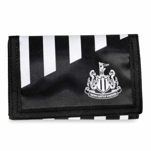 Image of Hy-Pro Officially Licensed Newcastle United F.C. Wallet – Stripe Design, NUFC, Newcastle Merchandise Trifold, 4 Card Slots, Coin Pouch, Zip Pouch, Cash Pocket, for Kids and Adults
