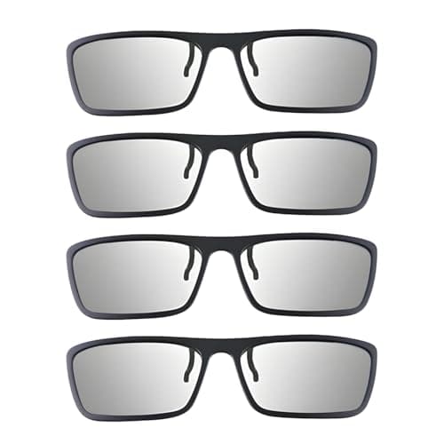 Image of 4 PCS Black 3D Clip On Glasses Passive, Viewing Glasses For Prescription Universal 3D Sunglasses Circular Polorised Lightweight for Childrens Adult Home Cinema Theater TV Game Anaglyph Photo