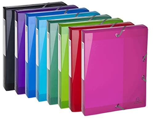 Image of Exacompta - Ref 59770E - Iderama Collection - Elasticated PP Filing Box - 250 x 330mm in Size, Suitable for Holding A4 Documents, 40mm Spine, Spine Label - Light Blue