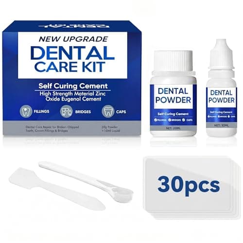 Image of Tooth Filling Repair Kit, Temporary Tooth Filling for Broken Caps & Bridges, Safe Natural-Looking DIY Solution for Broken & Missing Teeth (20g + 10ml)