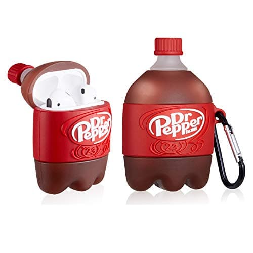 Image of Shineyii for Airpod 2/1 Soft Silicone Case Cute Cartoon Kawaii Funny Cover Fashion Drink Protective Skin Accessories Keychain for Girls Teens Cases for Air Pods Compatible with Airpods 2&1, Dr Pepper