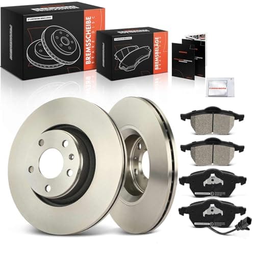 Image of Frankberg Brake Kit incl. 2x Brake Disc + 4x Brake Pad Front Compatible with A6 Avant 4F5 A6 4F2 Replace# 8E0698151F,8E0698151K