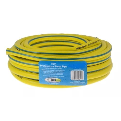 Image of LETTUCE EAT® 15 Metre Yellow Garden Hose Pipe - 15M Reinforced Heavy Duty Anti-Kink Watering Solution Ideal for Watering, Gardening, and Cleaning Tasks