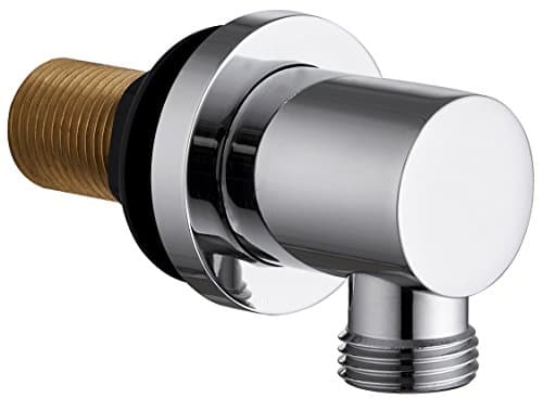 Image of Round/Square Chrome Shower Wall Mounted Outlet Hose Connection Elbow 1/2"bsp for Concealed Showers … (Round)