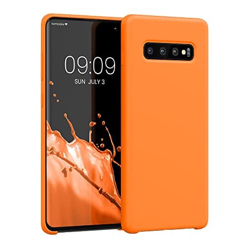 Image of kwmobile Case for Samsung Galaxy S10 Plus / S10+ Case - Soft Cover - Shockproof Silicone - Wireless Charging Fruity Orange