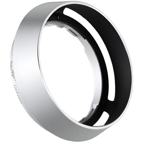 Image of Haoge LH-FJ35S Bayonet Round Metal Lens Hood Shade for Fujifilm Fuji Fujinon XF 35mm F2 R WR XF35mmF2, XF 23mm F2 R WR XF23mmF2 and XC 35mm F2 XC35mmF2 Lens replace LH-XF35-2 Silver