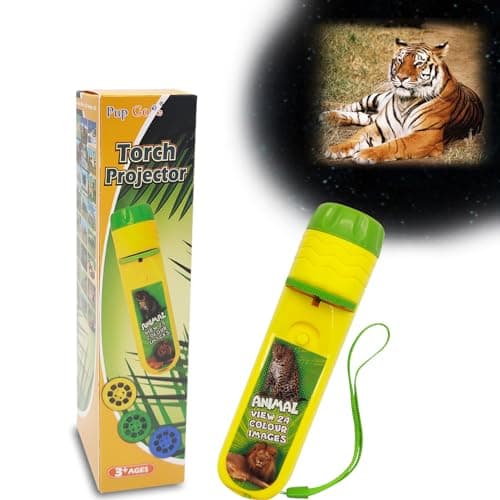 Image of Pup Go Animal Torch and Projector for Kids Ages 3 4 5 6 7, 3 Discs 24 Images, Safari Animal Toys for Boys & Girls, Learning Kids Projector Torch Night Light, Idea Toy Gifts for Toddler Children