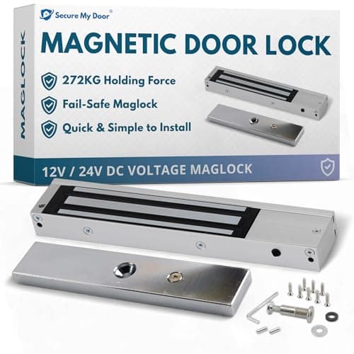 Image of SecureMyDoor Magnetic Door Lock - Fail Safe 272KG Holding Force - Mini Magnet EM Maglock for Out Swinging Doors - Ideal for Commercial, Residential, and Industrial Buildings.