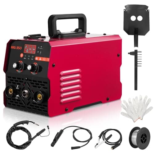 Image of 200A MIG Welder Gasless 220V, 3 in 1 MIG/ARC/Lift TIG Inverter Welding Machine with IGBT Semi-Automatically Synergy, Digital LED Dispaly, with Flux Core Welder and MIG Torch, for Beginner