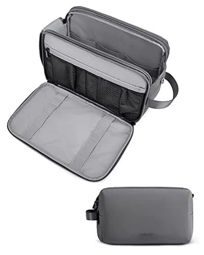 Image of BAGSMART Wash Bag for Men Travel Toiletry Bag, Water-Resistant Full-Size Toiletries Accessories Shower Shaving Organiser for Bathroom Camping Gym, Large Grey