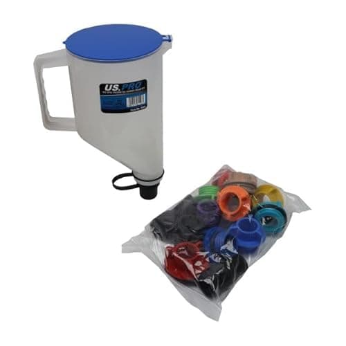 Image of US PRO Tools No-Spill Engine Oil Funnel Filler Kit - 1.7L Funnel & 12 Adapters 5055