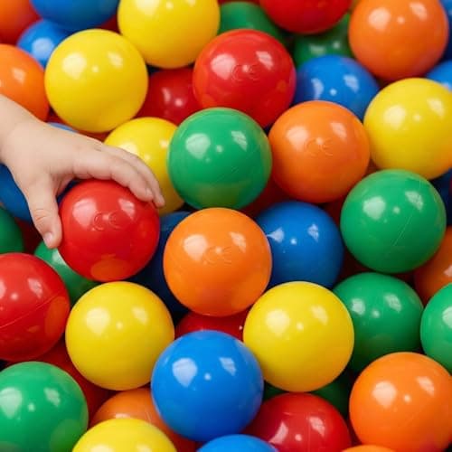 Image of LittleTom Newborn Safe: 100 Colorful Ball Pit Balls - 7cm - Kids Plastic Ballpool Toys - Durable Baby Play Spheres for Nursery and Playroom - Early Learning Accessories for Tent, Playpen and Garden