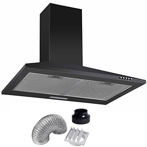 Image of Cookology CH700BK 70cm Chimney Cooker Hood in Black & Duct