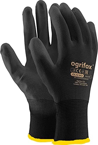 Image of 24 Pairs PU Coated Black Nylon Work Gloves. Gardening, Builders, Mechanic (XL)