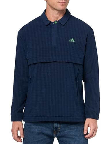 Image of adidas Men's Ultimate365 Tour Wind.rdy Quarter Zip Pullover, Collegiate Navy, XL