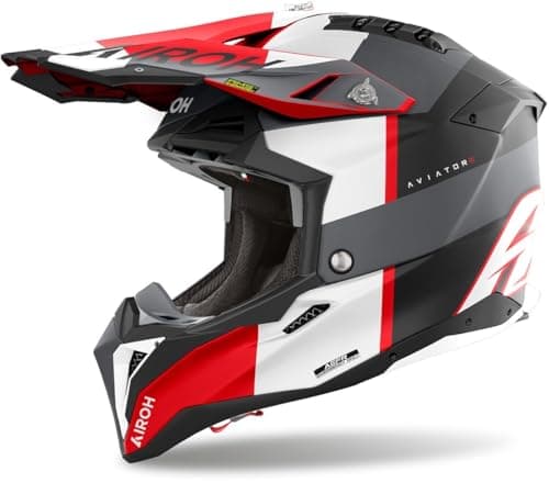 Image of AIROH AVIATOR 3 MONARCH GREY/RED MATT S