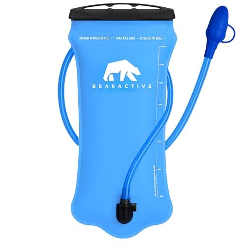 Image of Bearactive Hydration Bladder, Water Bladder 2L for Running Backpack with BPA-Free TPU, Hydration Pack, Leak-Proof Water Pouch, No Plastic Smell – Hiking, Running, Cycling & Camping (Blue, 2 Litre)