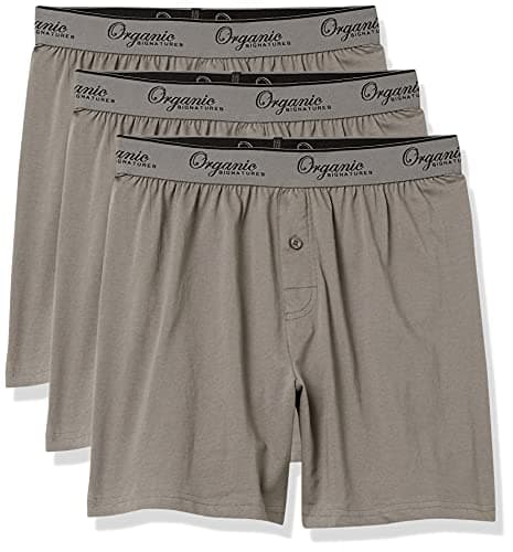 Image of Organic Signatures Men's Classic Cotton Knit Boxers (3-Pack) - Grey - L